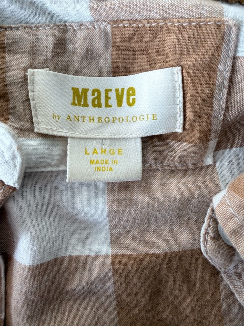 Anthropologie Maeve The Bennet Buffalo Plaid Shirt Size Large Heritage Classic - Picture 2 of 9